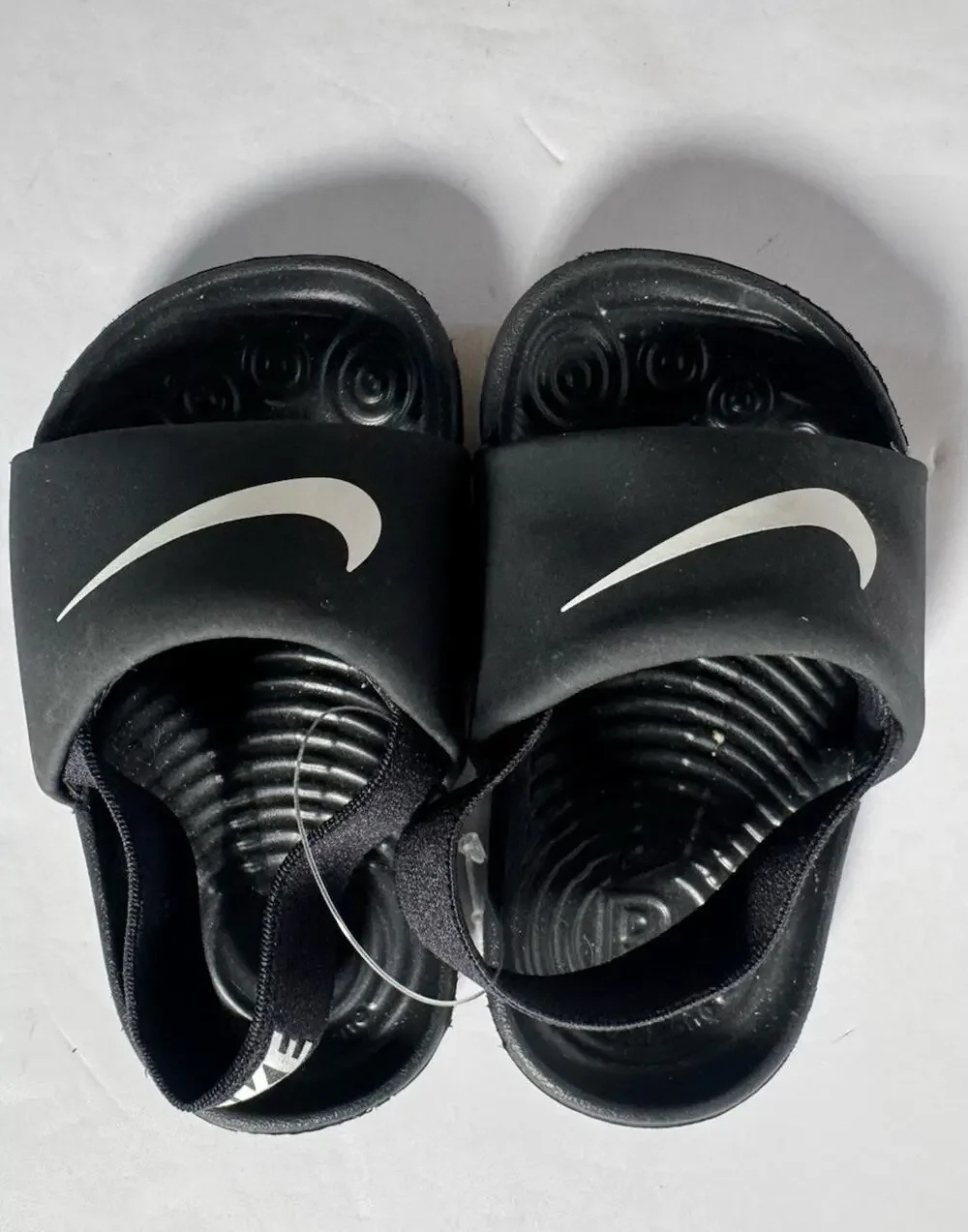 Nike Kawa Toddler Sandals Black White Slides Size 4C BV1094-001